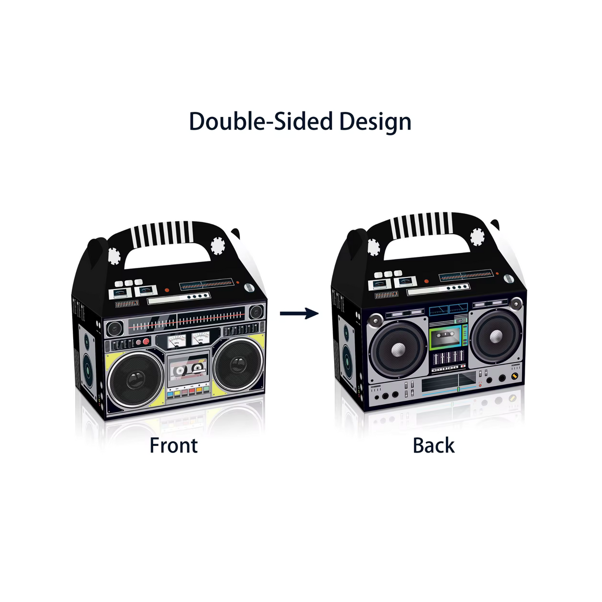 90s Theme Party Favor Boxes Retro Radio Decorations Set