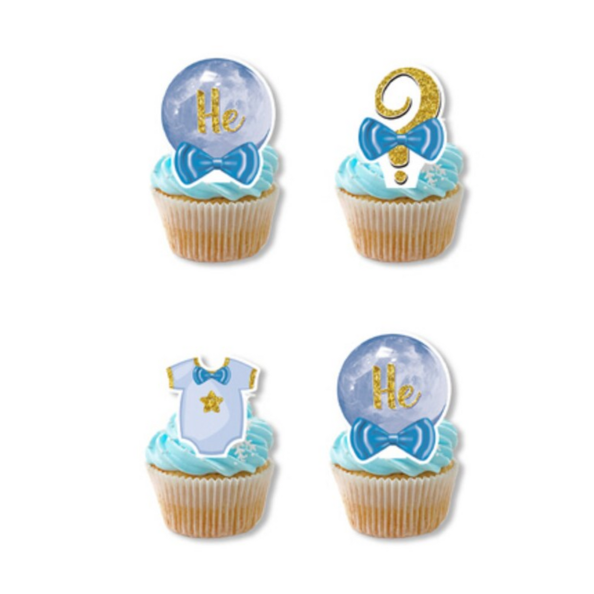 Boy or Girl Cake Cupcake Toppers Set