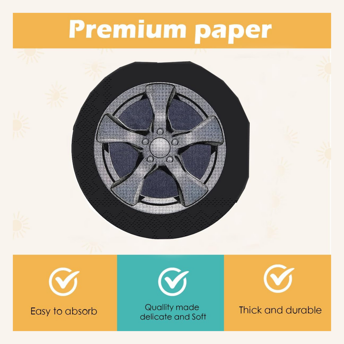 Tire Paper Napkins Set