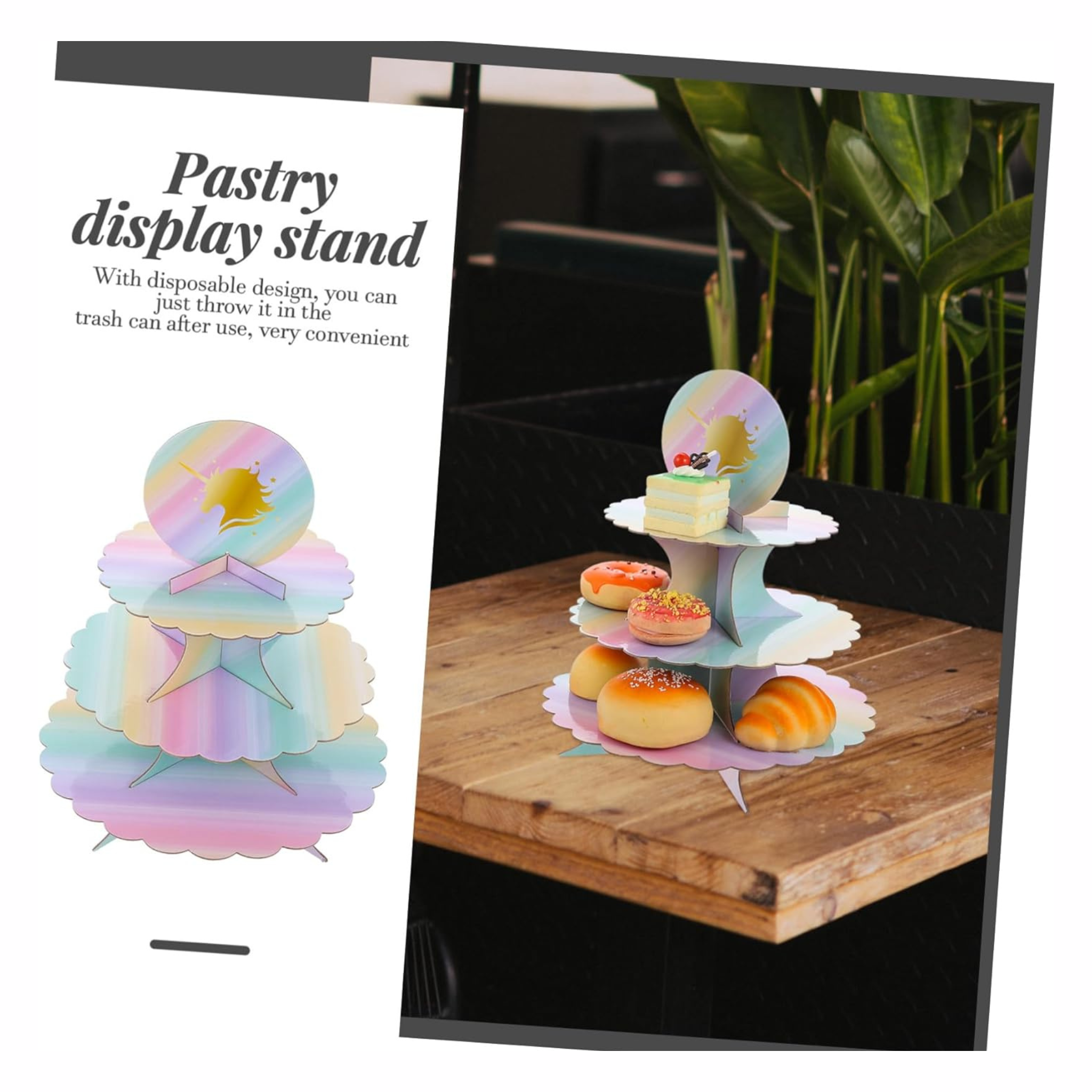 3-Tier Unicorn Theme Cup Cake Stand