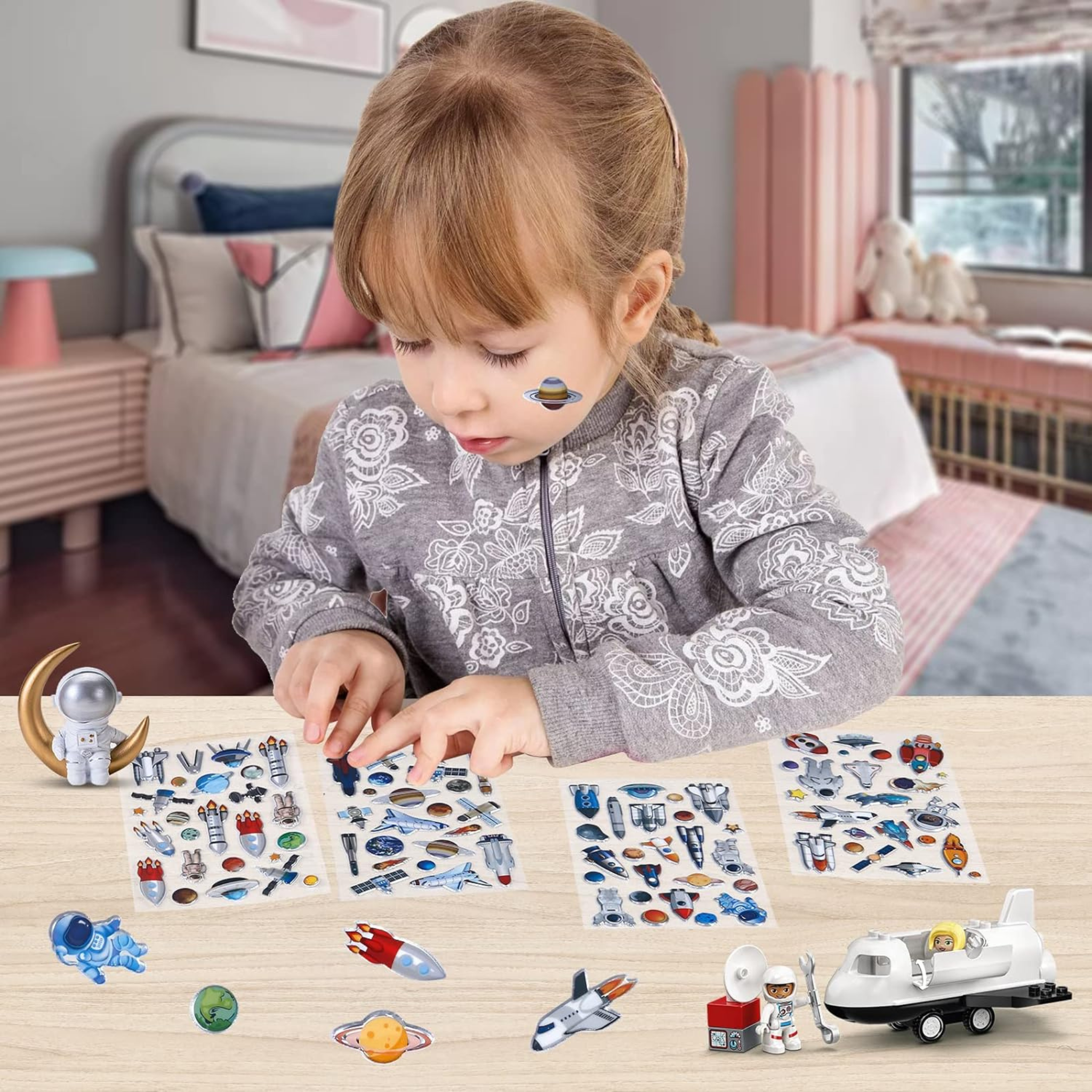 Space 3D Stickers for Kids and Toddlers