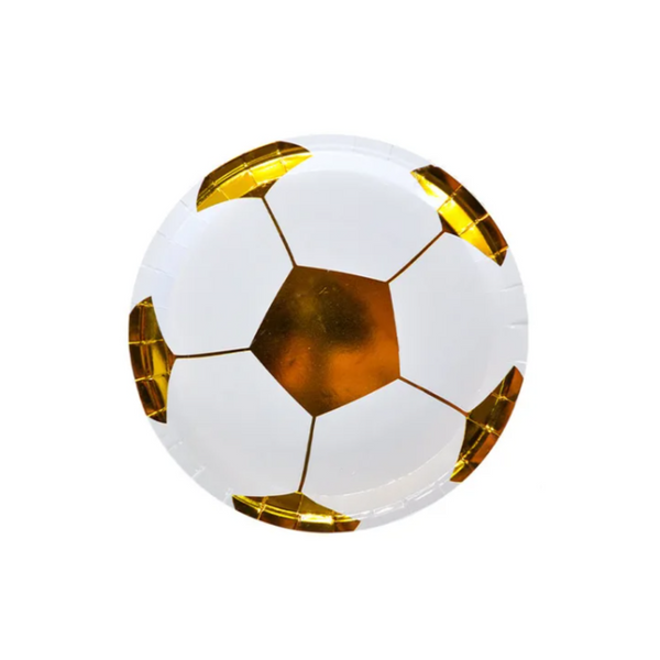 Gold Football Theme Birthday Party 7 Inch Paper Plates Set
