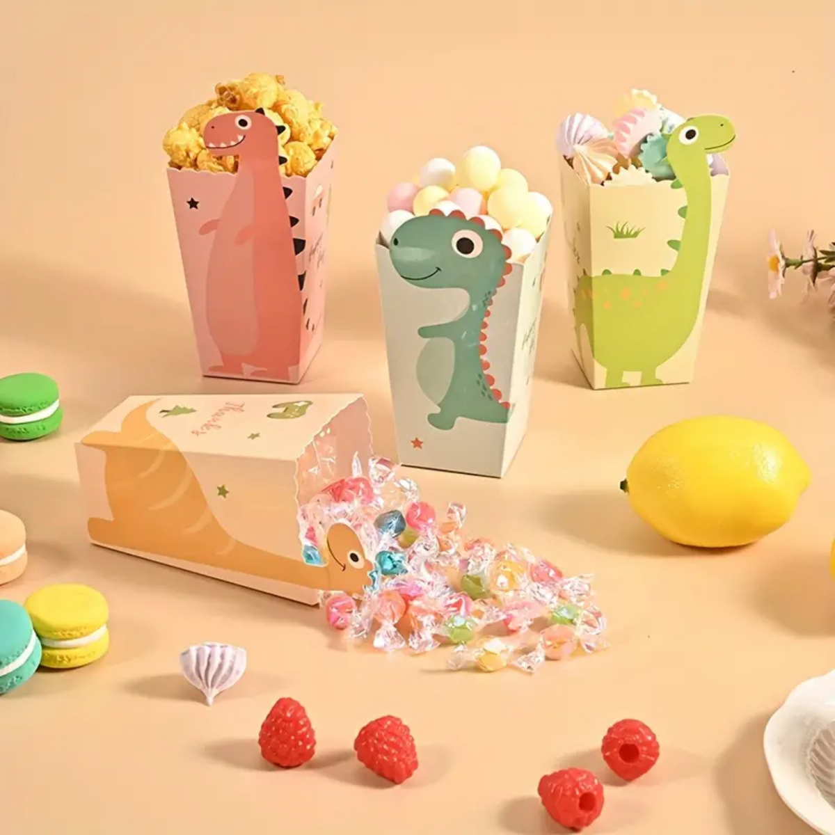 Adorable Dinosaur Popcorn Boxes Set