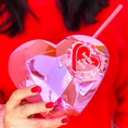 Load image into Gallery viewer, Heart-shaped Plastic Straw Cup
