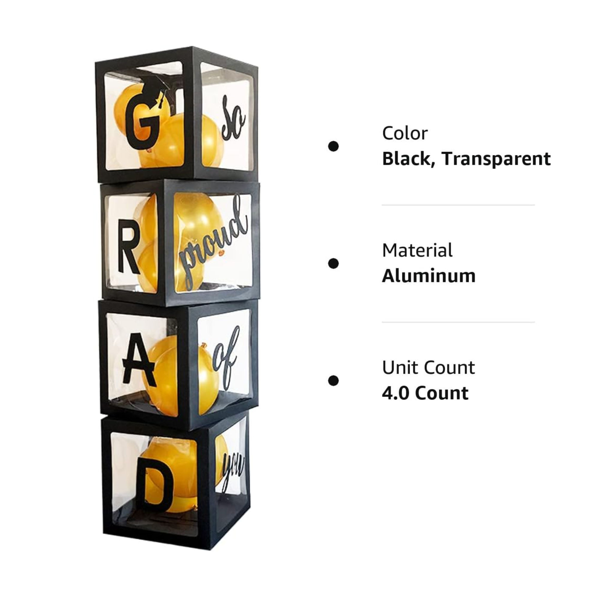 Black Graduation Balloon Boxes Set