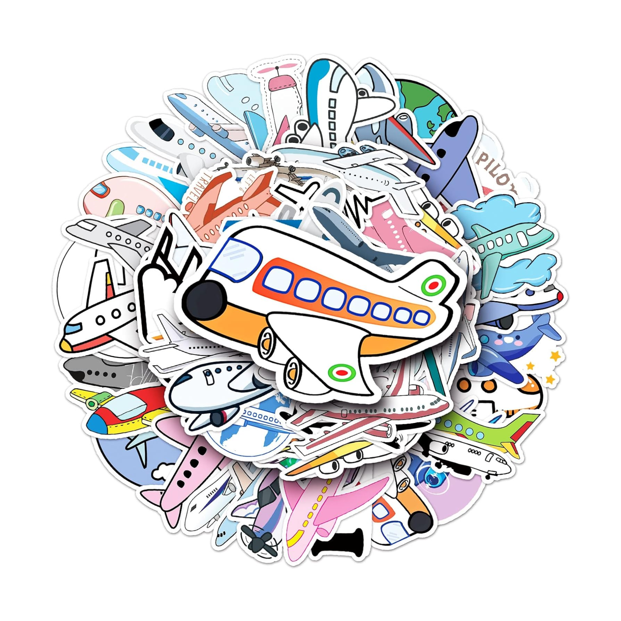 Airplane Theme Vinyl Stickers Set