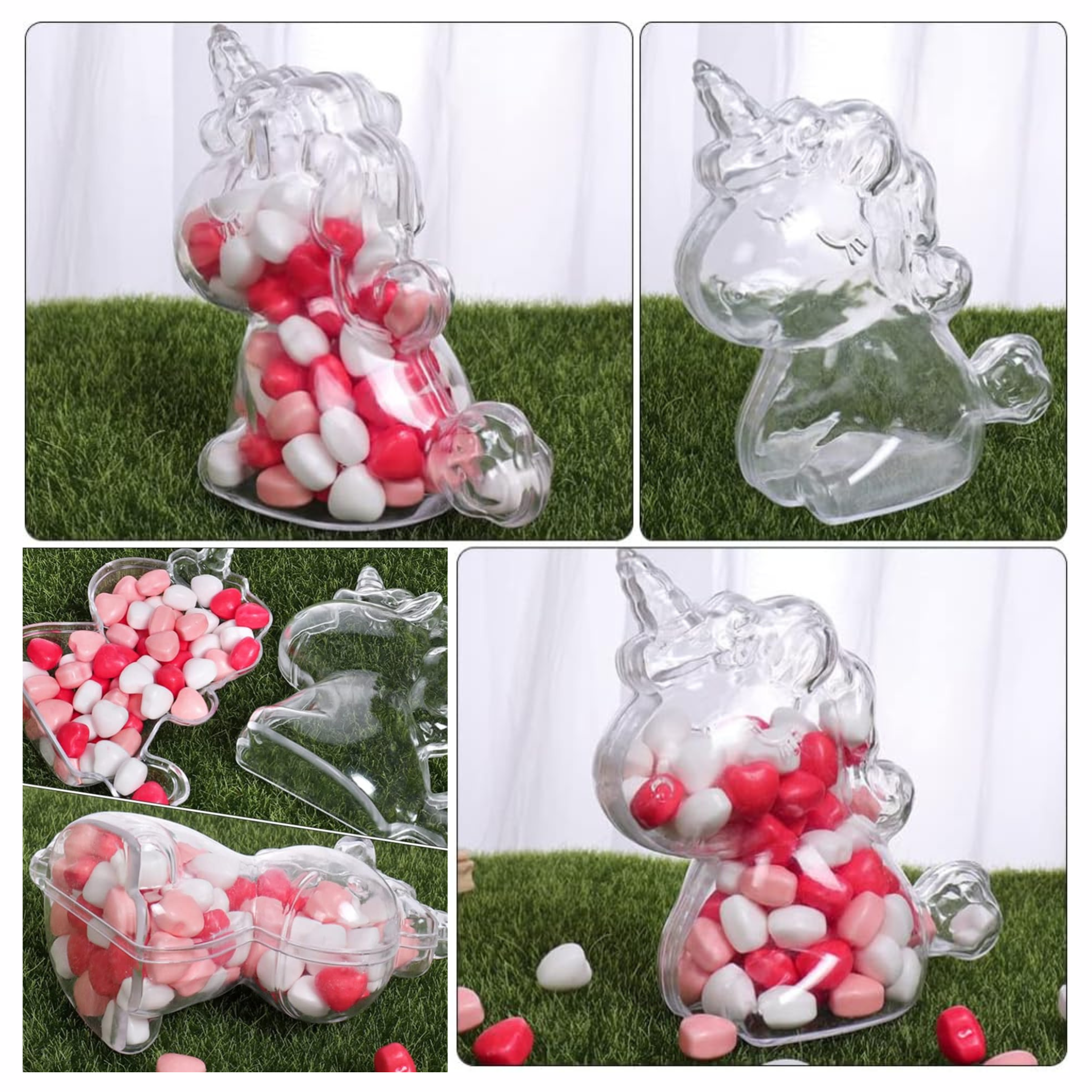 Unicorn Clear Plastic Candy Boxes Set