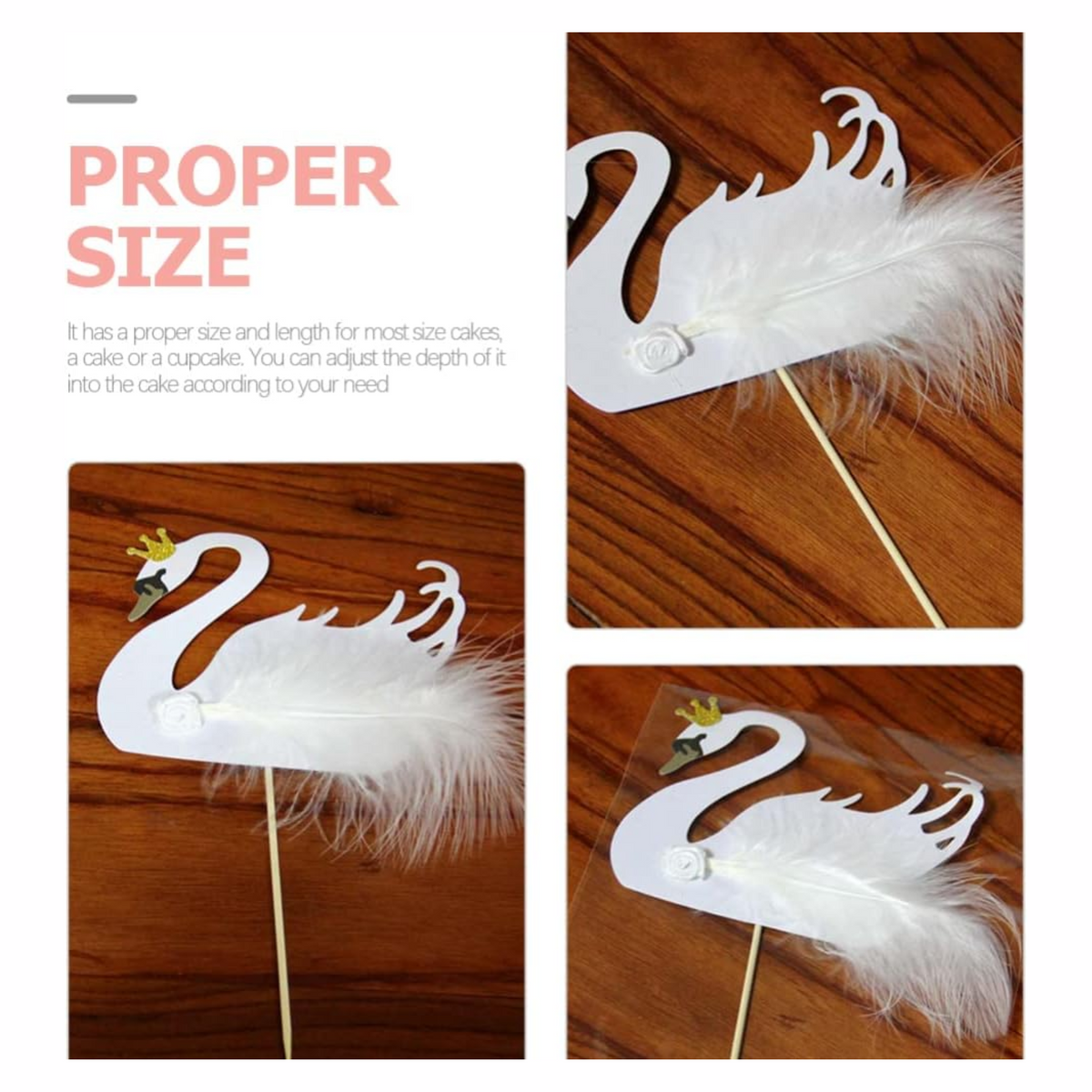 Swan Cupcake Toppers Set