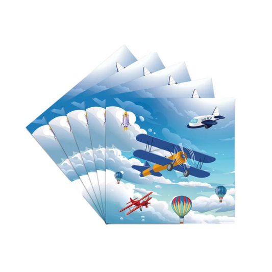 Airplane Theme Party Paper Napkins Set
