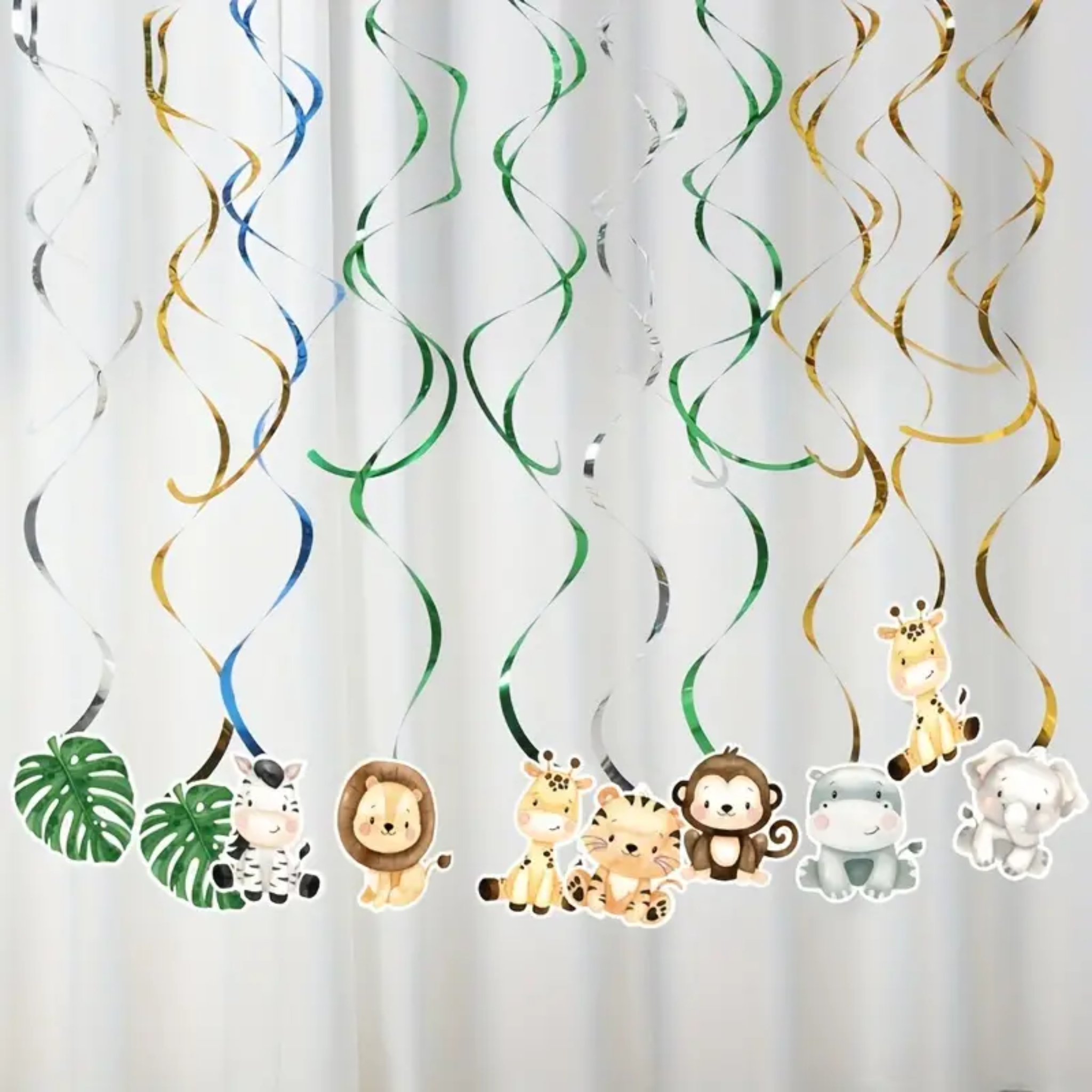 Jungle Safari Animal Hanging Swirl Decoration Sets