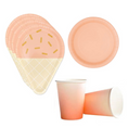 Load image into Gallery viewer, Ice Cream Theme Birthday Party Tableware Set (Orange)
