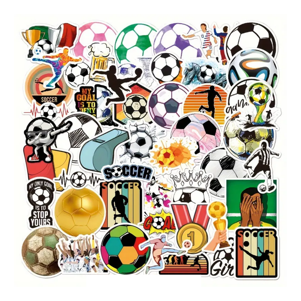 Assorted Cartoon Football Stickers Collection