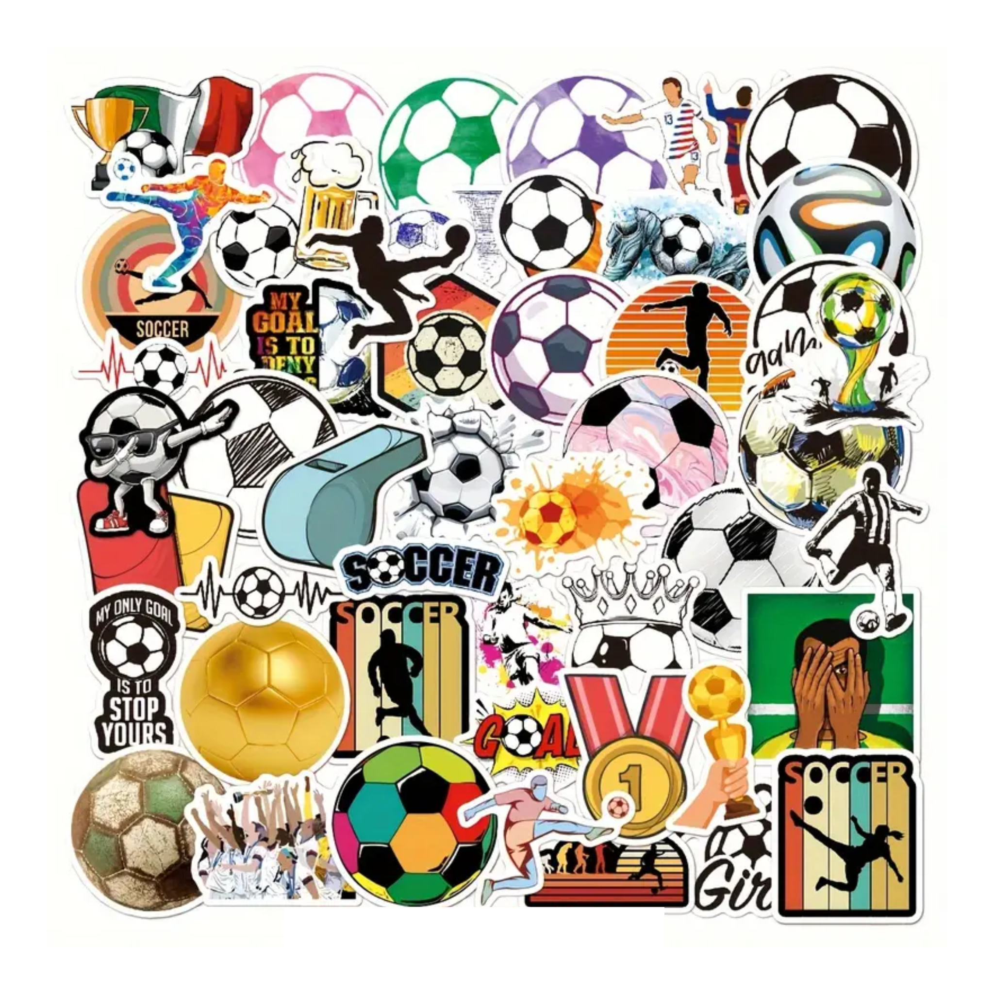 Assorted Cartoon Football Stickers Collection