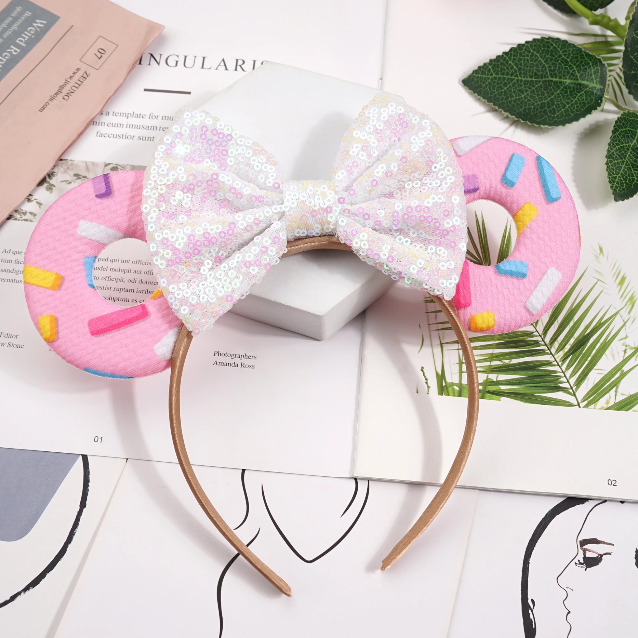 Sparkly Bows Donuts Ears Party Headband