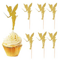 Load image into Gallery viewer, Gold Glitter Fairy Theme Cupcake Toppers Set
