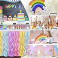 Load image into Gallery viewer, Candy Land Theme Rainbow Tulle Curly Willow Table Skirt
