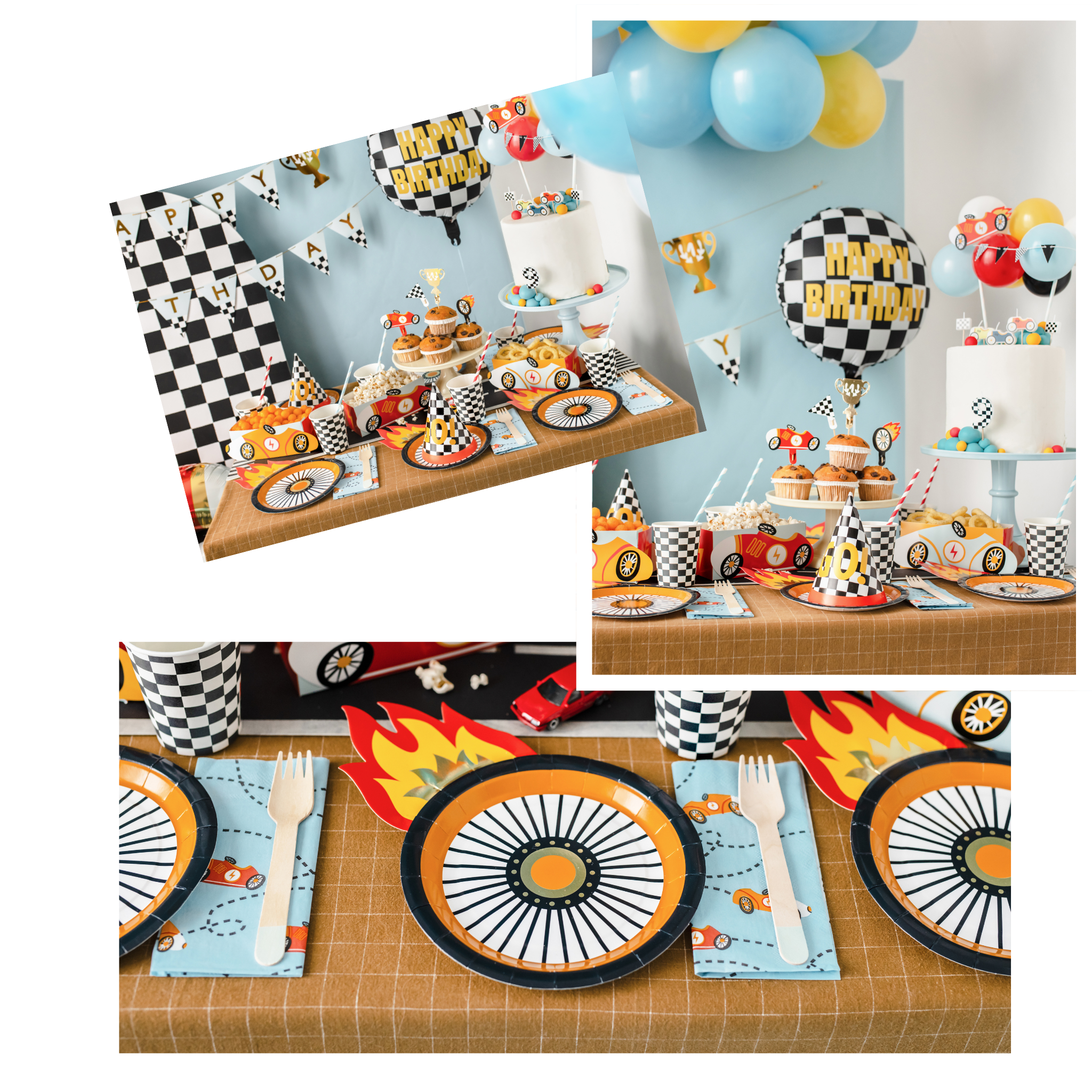 Race Car Theme Paper Plates Set