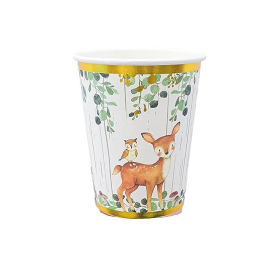 Woodland Creatures Theme Paper Cups Set