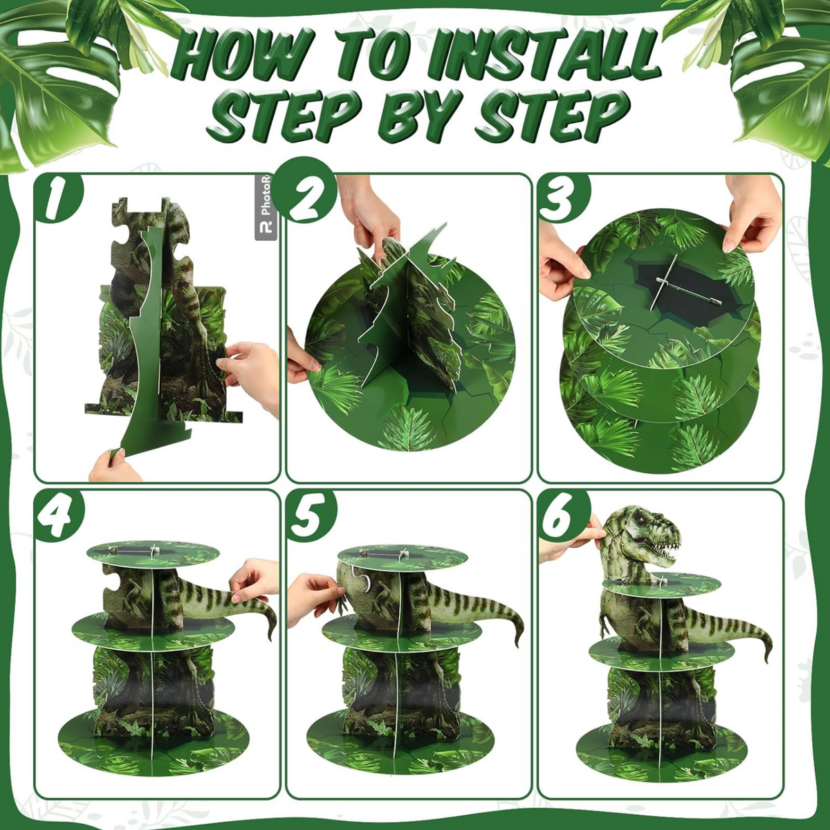 3-Tier Dinosaur Theme Cupcake Stand