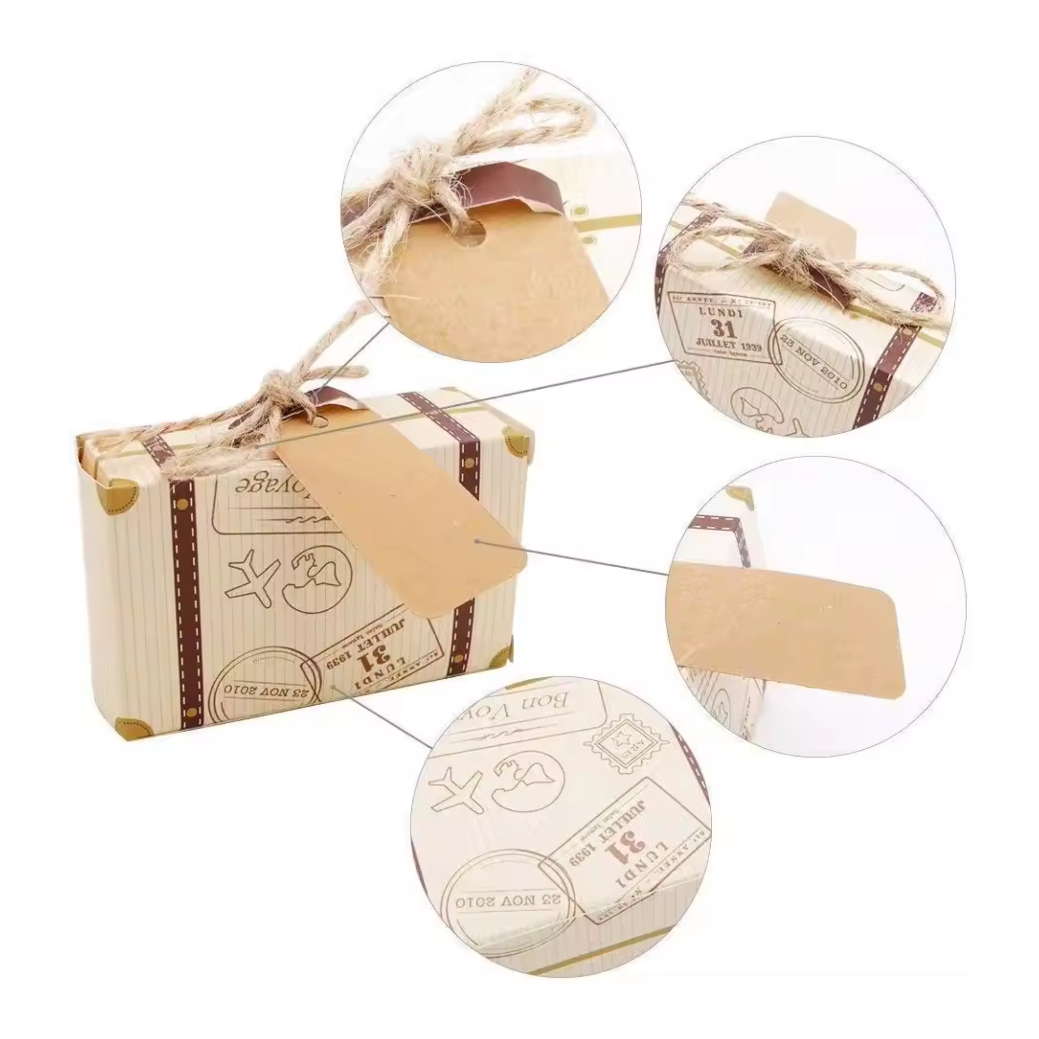 Suitcase Birthday Party Favor Boxes Set