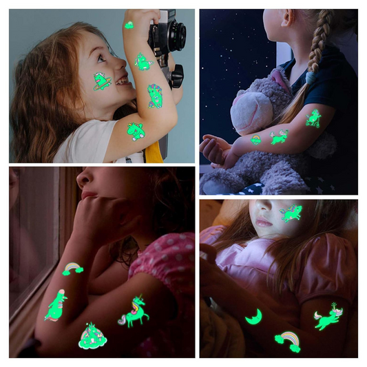 Gamer Waterproof Luminous Temporary Tattoo Set