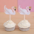 Load image into Gallery viewer, Swan Theme Cupcake Toppers Set
