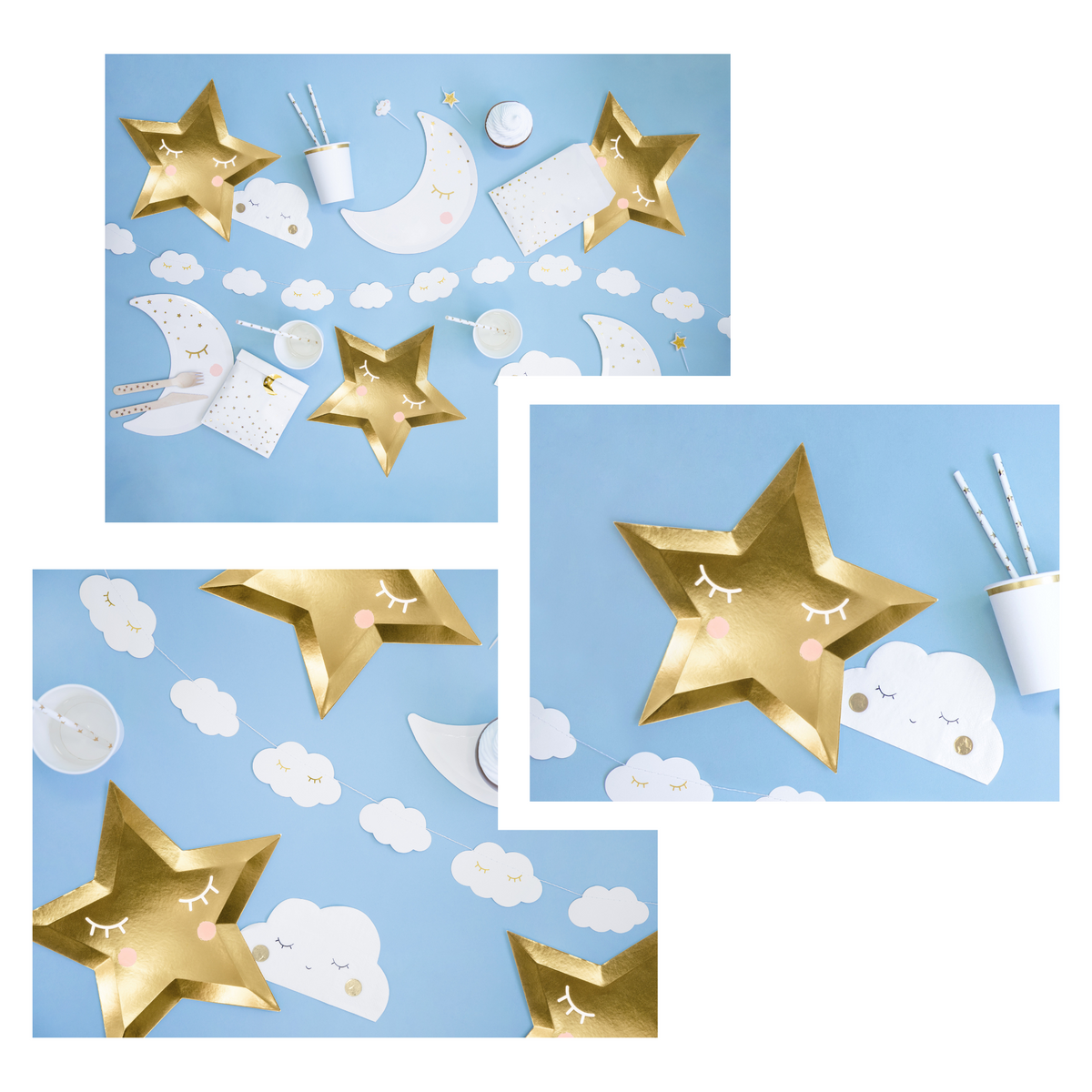 Unicorn Star-Shaped Paper Plates Set