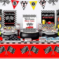 Load image into Gallery viewer, Checkered Race Car Tablecloth
