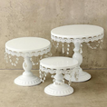 Load image into Gallery viewer, White Gold Crystal Cake Stands Set
