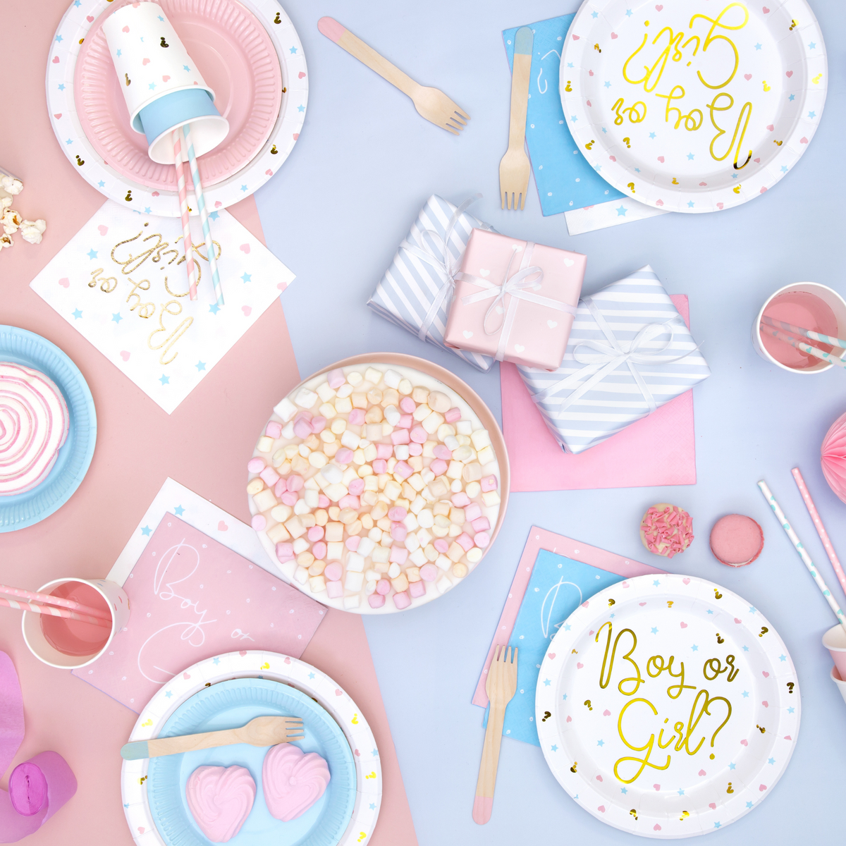 Foil Stamped Paper Napkins Set - Boy or Girl