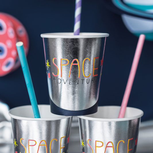 Space Adventure Theme Party Paper Cups Set