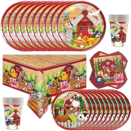 Farm Theme Birthday Party Tableware Set