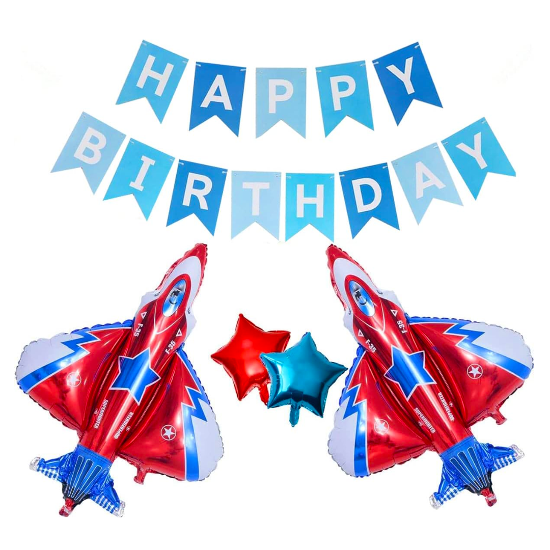 Super fighter Jet Airplane Red Blue Plane Balloon