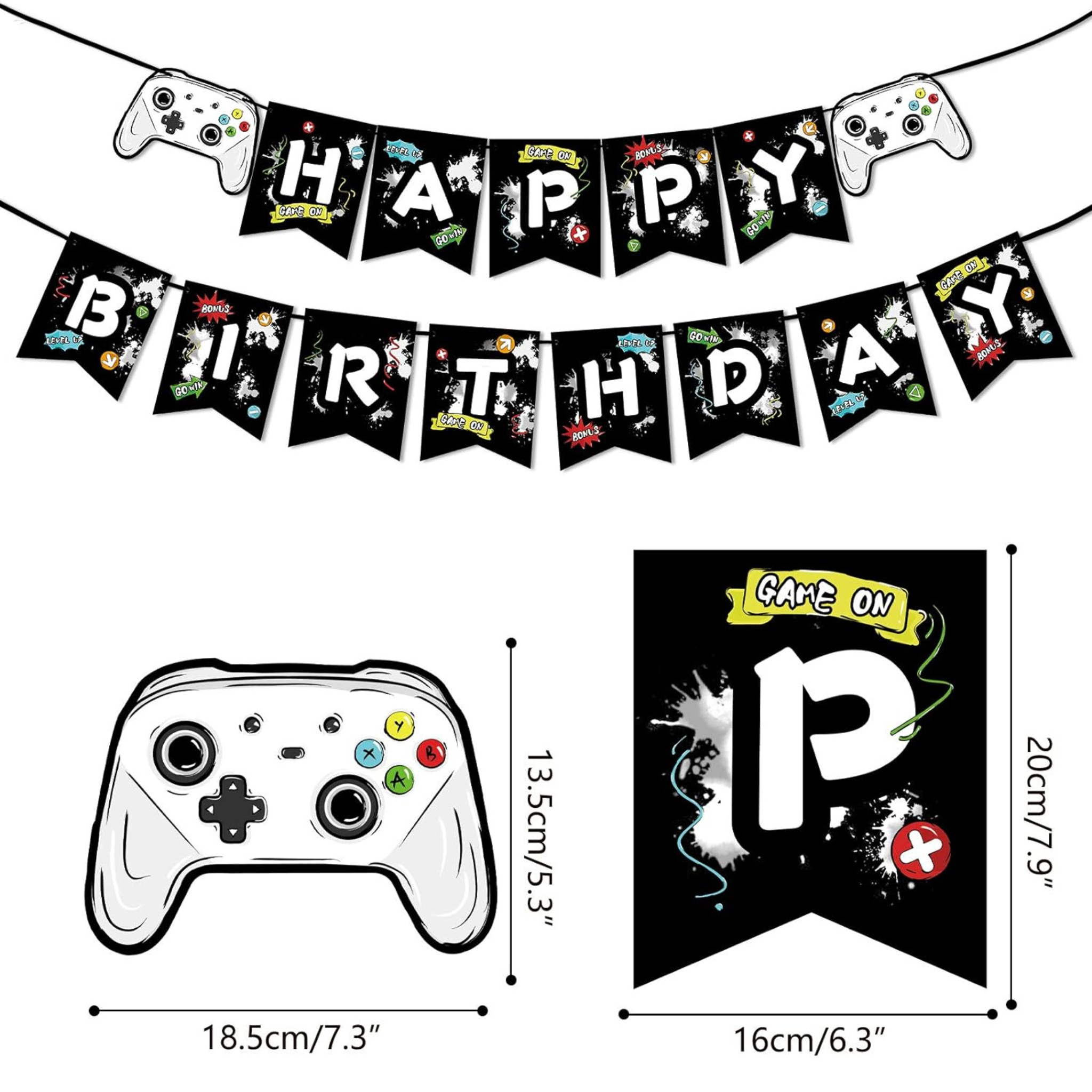 Black Gaming Theme Birthday Banner
