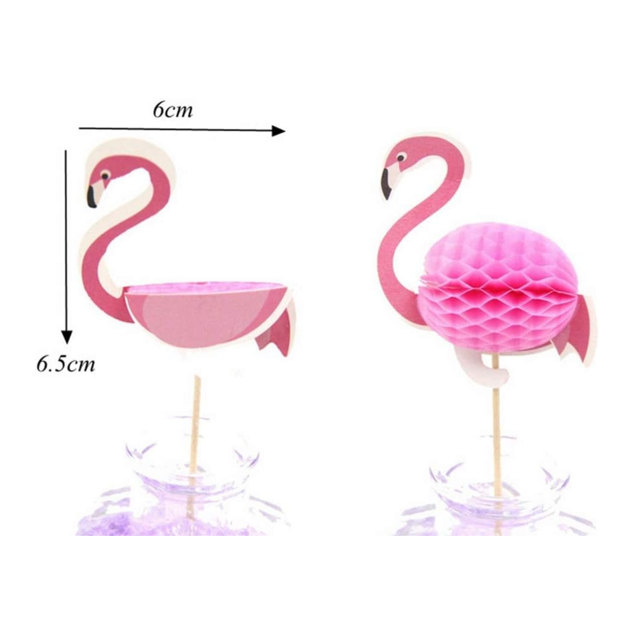 Flamingo Theme Party Cupcake Toppers Set