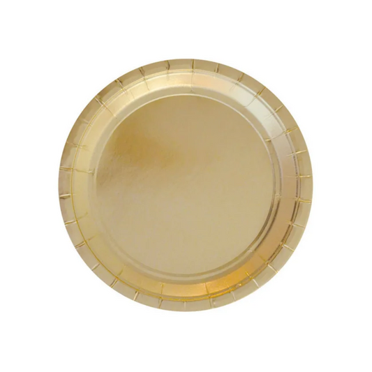 Glittering Gold 7 Inch Paper Plates Set