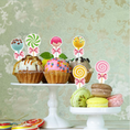 Load image into Gallery viewer, Candy Land Theme Party Cupcake Toppers Set
