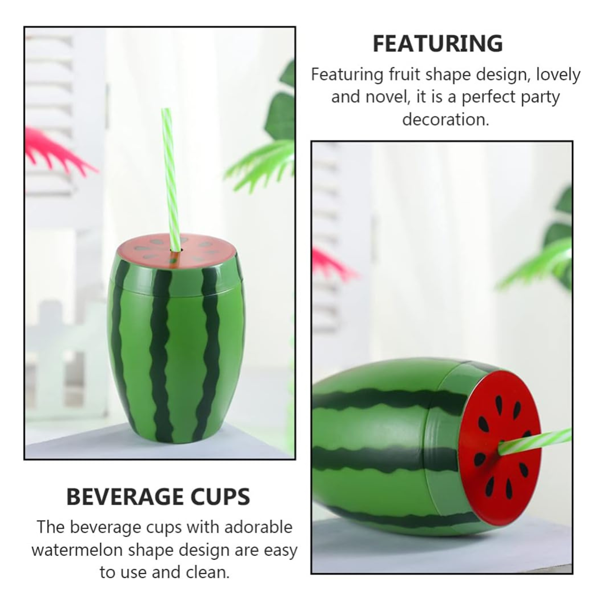 Watermelon Shaped Drinking Cup