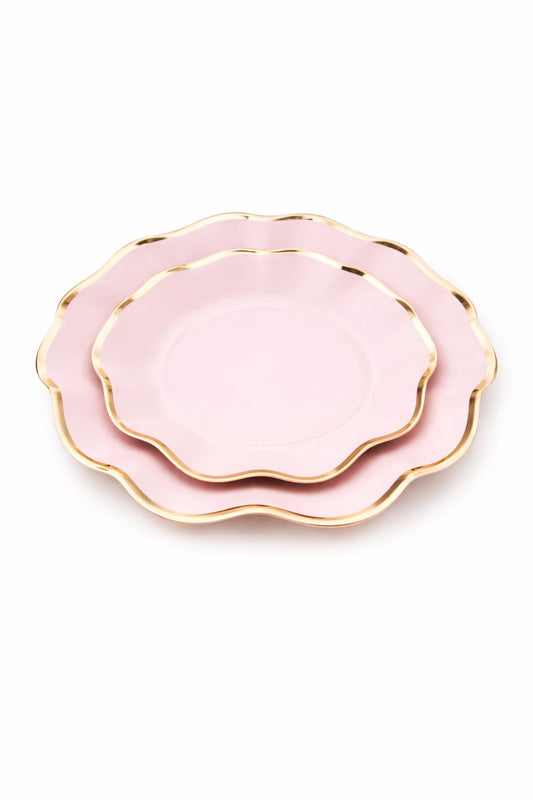 Pink & Gold Coral Theme 8.5 Inch Paper Plates