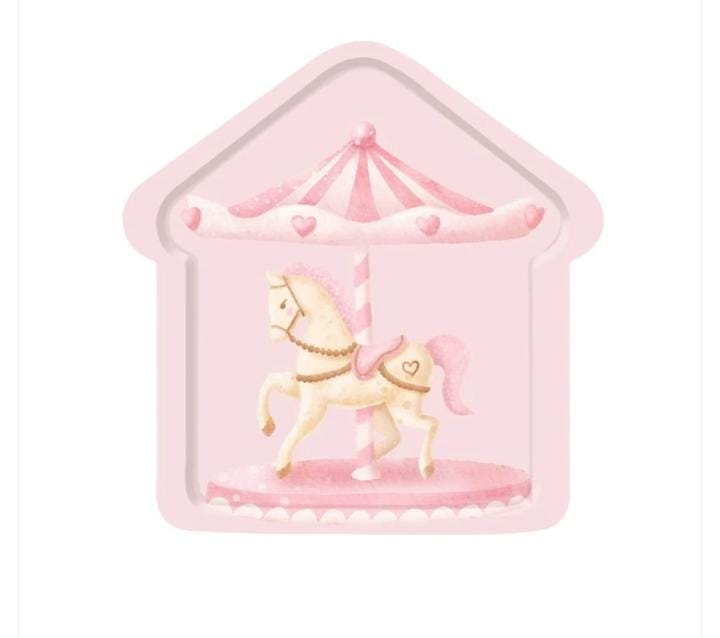 Enchanted Carousel Theme 9 Inch Paper Plate