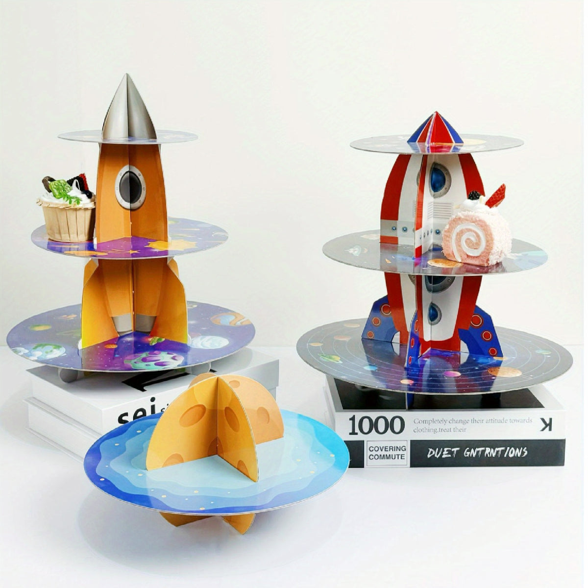 Space Rocket Cake Stand Set
