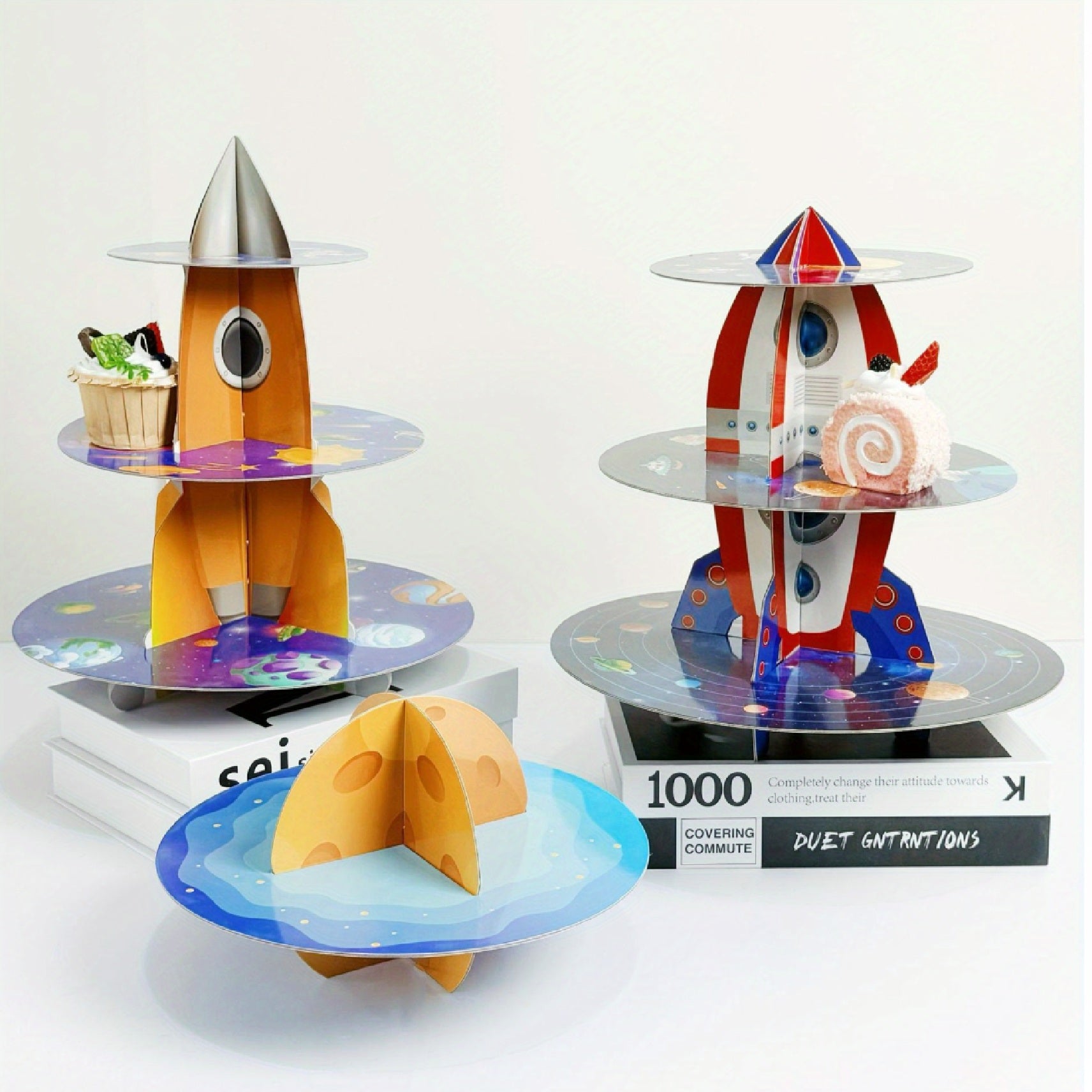 Space Rocket Cake Stand Set