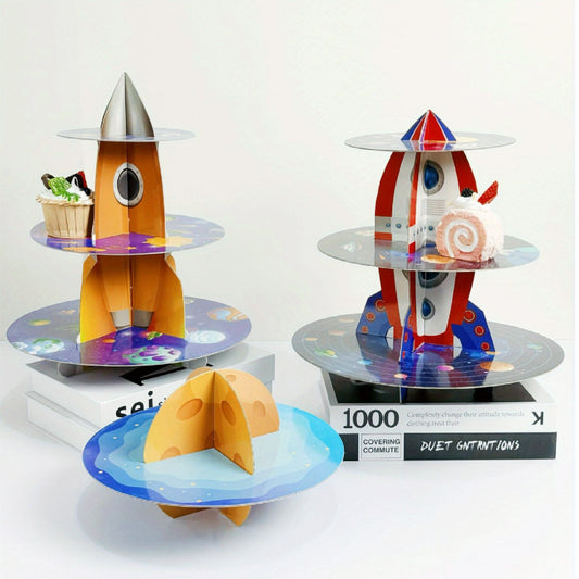 Space Rocket Cake Stand Set