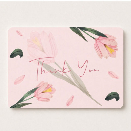 Thank You Pink Tulip Greeting Cards