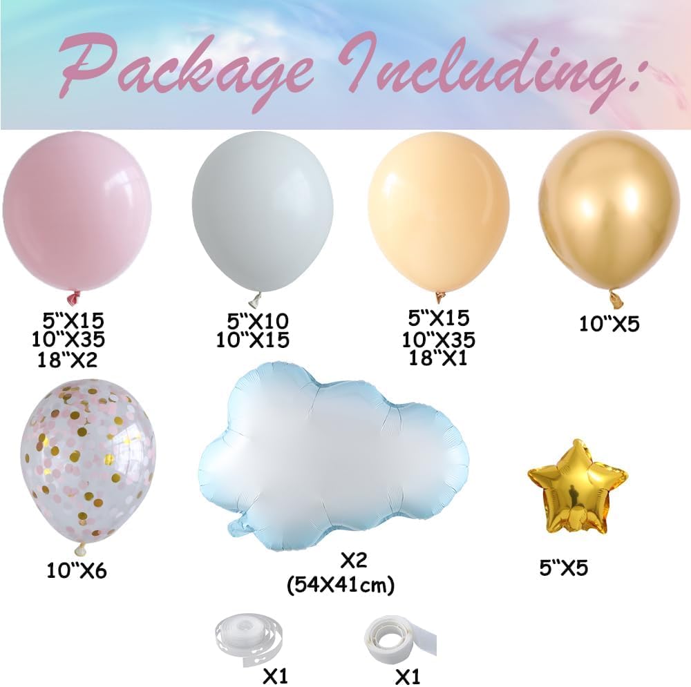 Cloud Balloon Arch Garland Kit - Pink