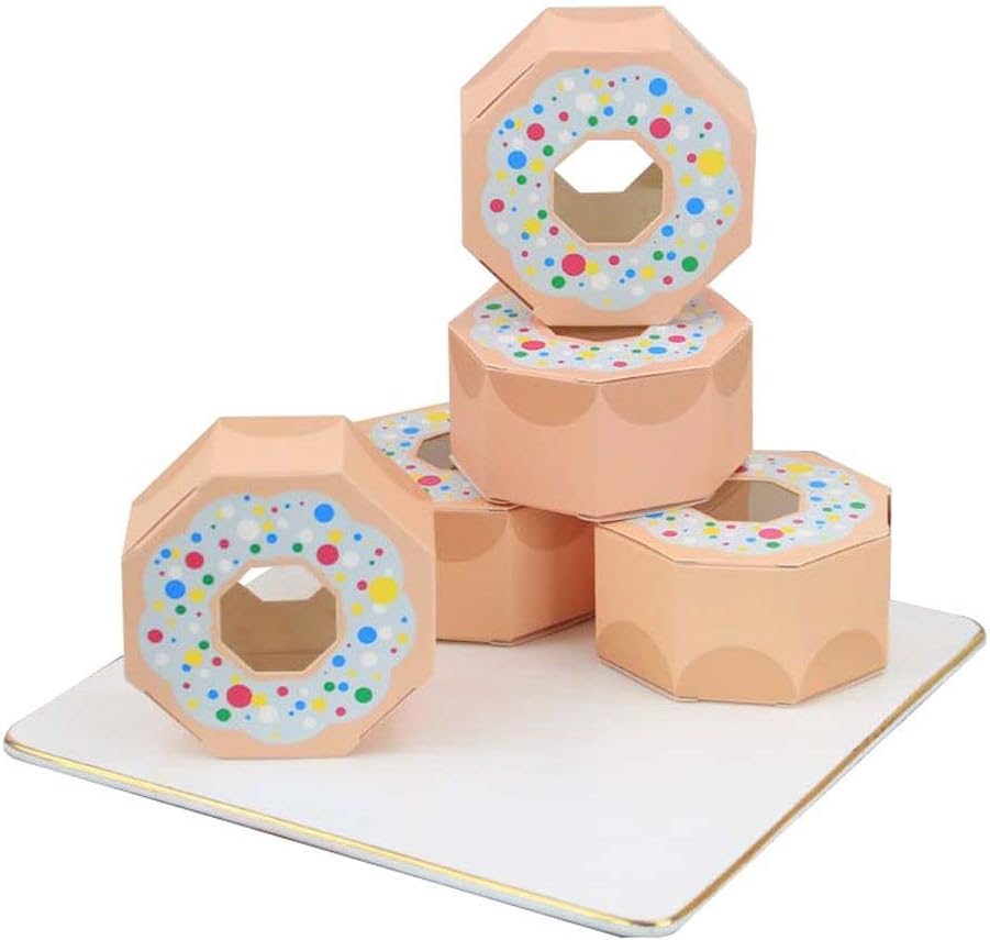 Donut-Shaped Party Favor Candy Boxes Set