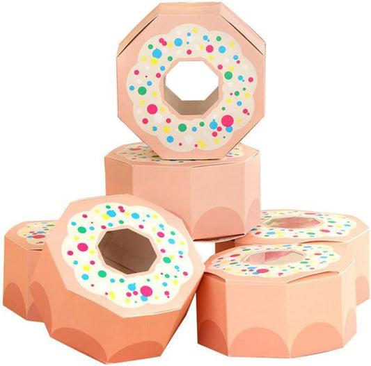 Donut-Shaped Party Favor Candy Boxes Set