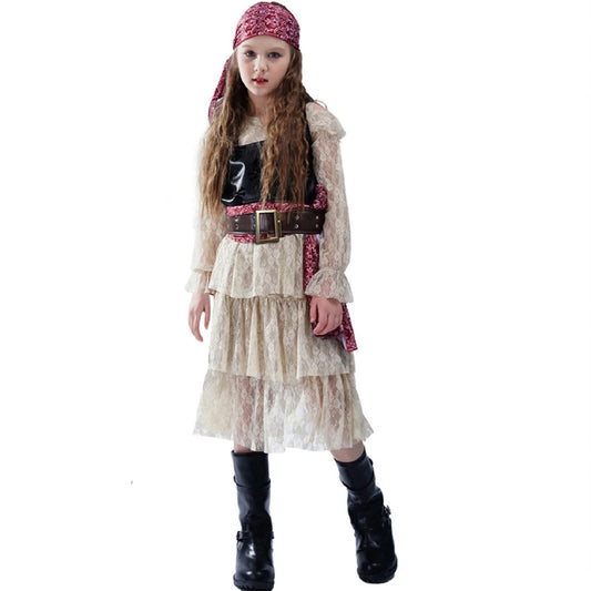 Pirate Costume for Children Girls Lace (without sword)