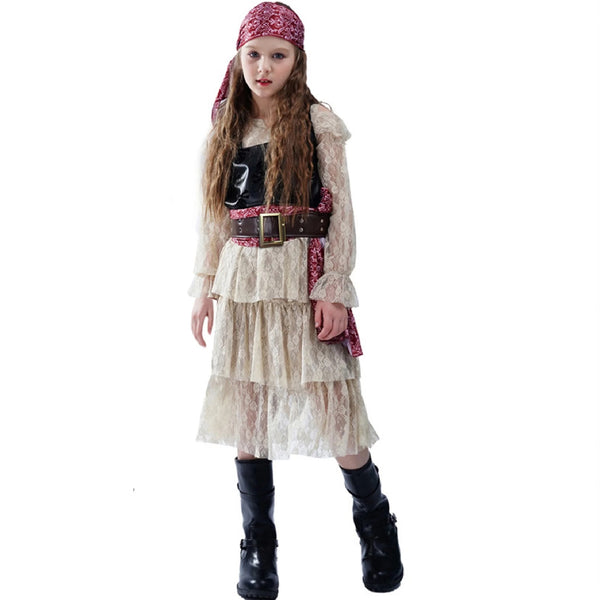 Pirate Costume for Children Girls Lace (without sword)