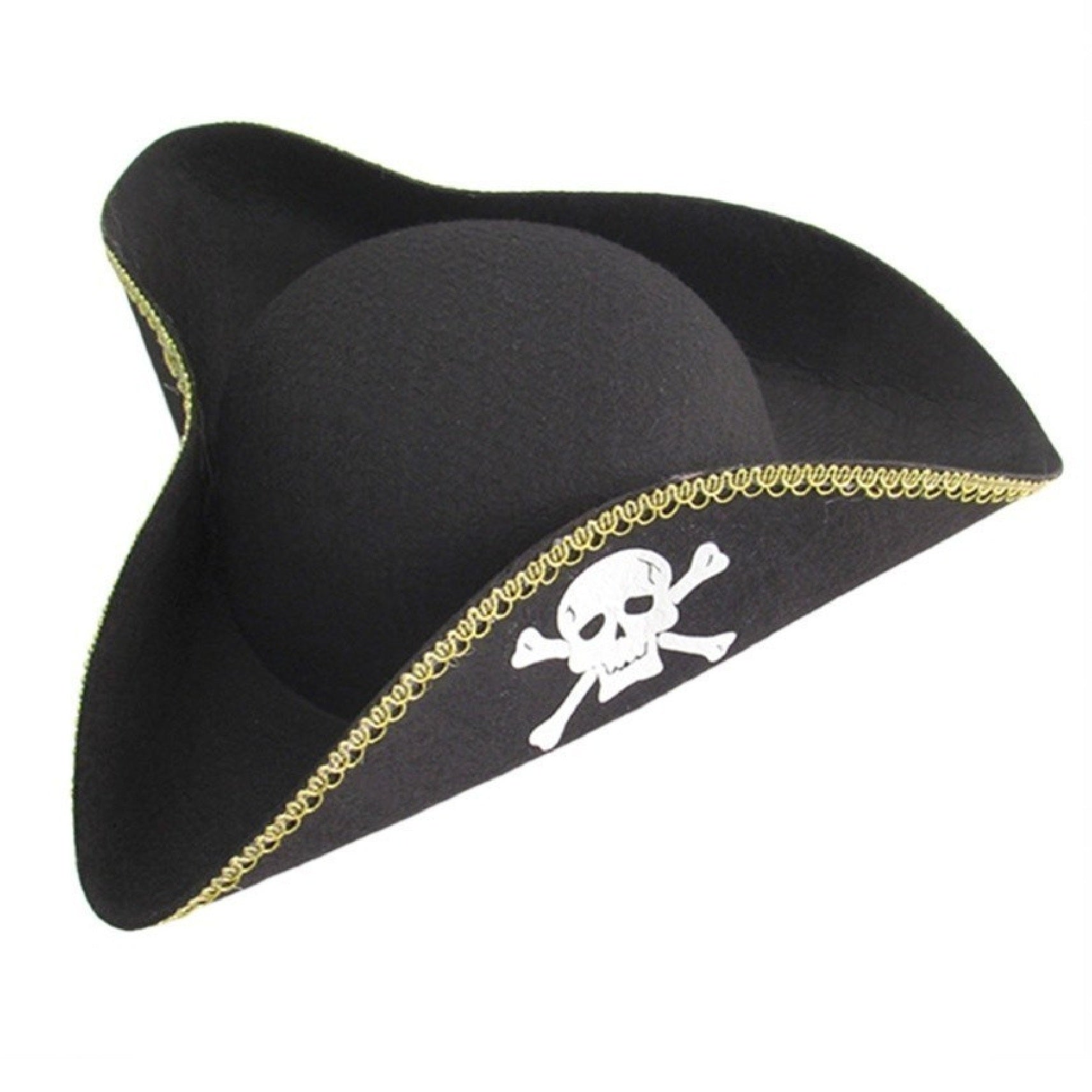 Skull Pirate Captain Hat Black